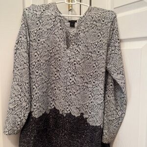Ann Taylor Black and Gray Blouse